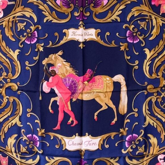 Hermes Cheval Turc silk scarf 100% Silk Scarf 90cm Square - Picture 5 of 15